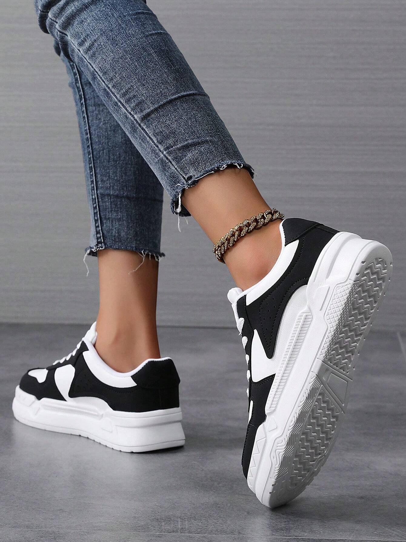 Shoes Women'S Lace-Up Casual Sneakers Court Shoes Board Shoes Lightweight Street Shoes - MONVRCH