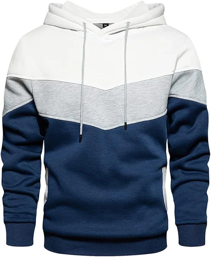 Mens Hooded Sweatshirt Casual Long Sleeve Drawstring Print Pullover Hoodies - MONVRCH