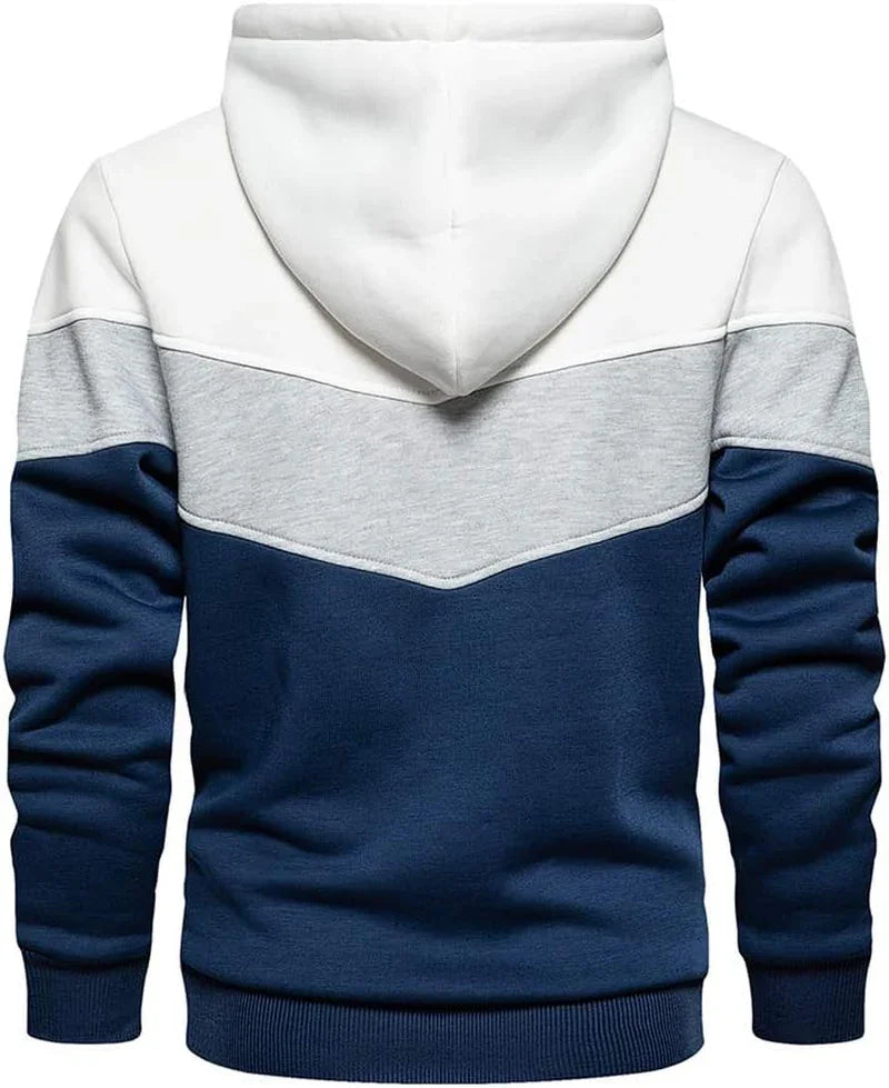Mens Hooded Sweatshirt Casual Long Sleeve Drawstring Print Pullover Hoodies - MONVRCH