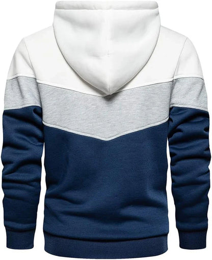 Mens Hooded Sweatshirt Casual Long Sleeve Drawstring Print Pullover Hoodies - MONVRCH