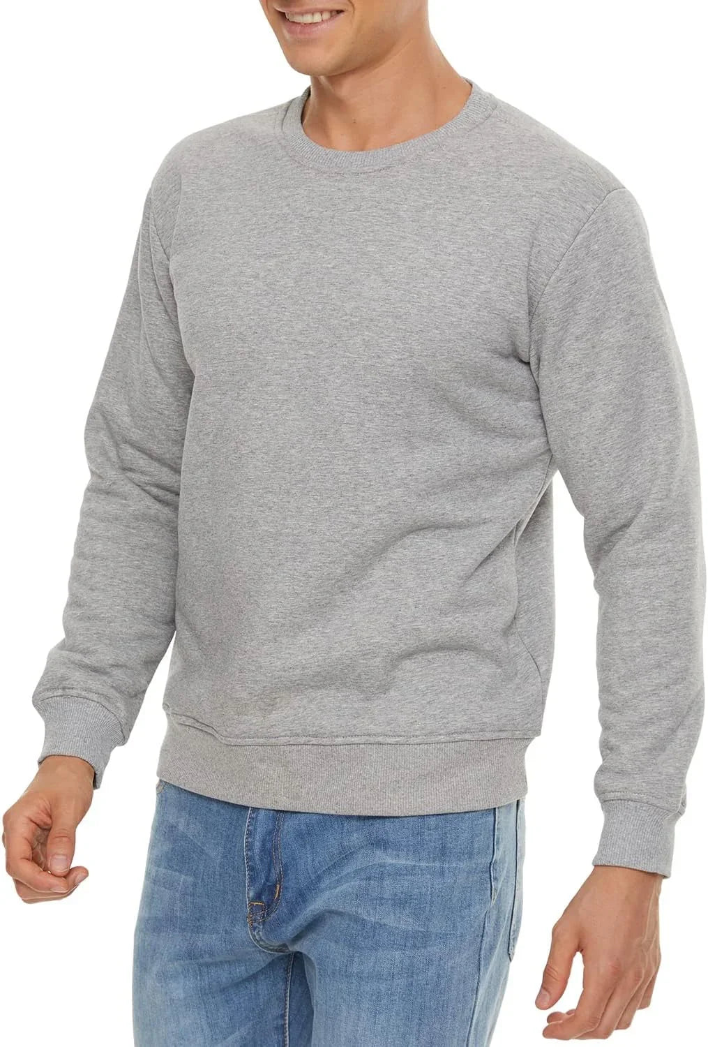 Men'S Fleece Sweatshirts Warm Sherpa Lined Heavy Thicken Underwear Winter Crewneck Pullover Tops Shirts - MONVRCH
