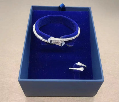 New Romatic Women'S Fashion 2 Pcs Bracelet & Ring Set Colorful Resin Simple Design Open Cuff Bangle Jewelry Set - MONVRCH