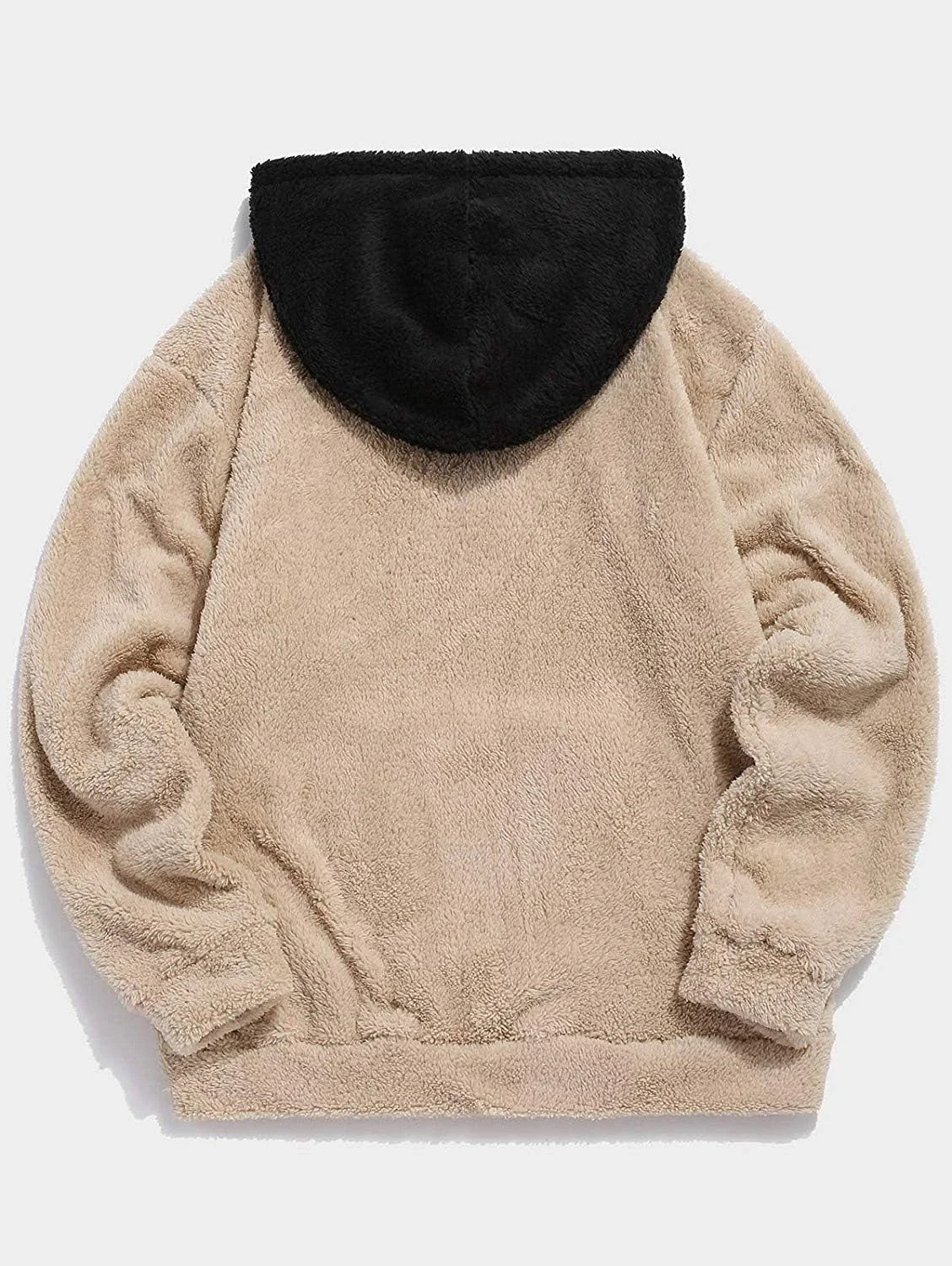 Mens Fuzzy Sherpa Pullover Hoodie Sweatshirts Long Sleeve Sport Front Pocket Military Fall Outwear Winter Hooded - MONVRCH