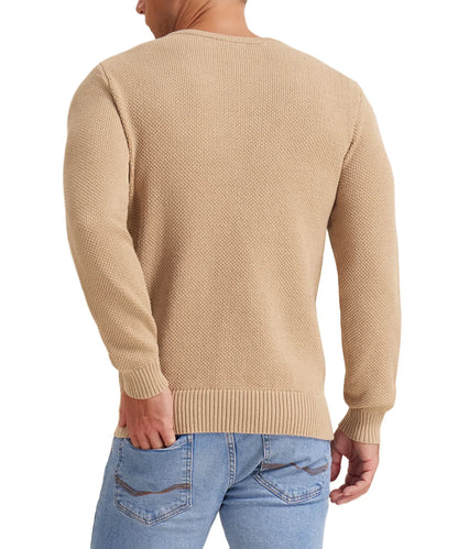 Mens Pullover Sweater Soft Lightweight Casual Classic Crewneck Knitwear Sweaters with Ribbing Edge Light Camel-Xxl - MONVRCH