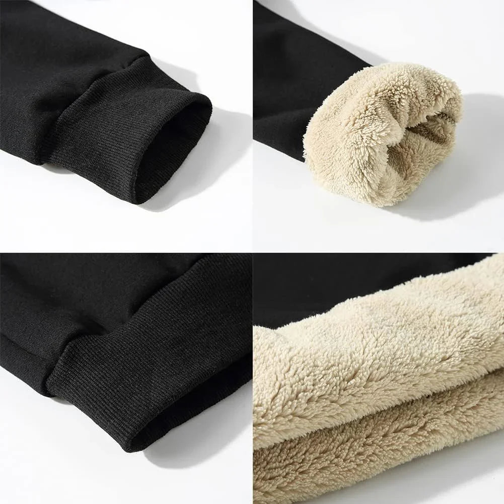 Men'S Fleece Sweatshirts Warm Sherpa Lined Heavy Thicken Underwear Winter Crewneck Pullover Tops Shirts - MONVRCH