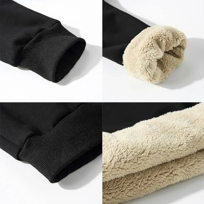 Men'S Fleece Sweatshirts Warm Sherpa Lined Heavy Thicken Underwear Winter Crewneck Pullover Tops Shirts - MONVRCH